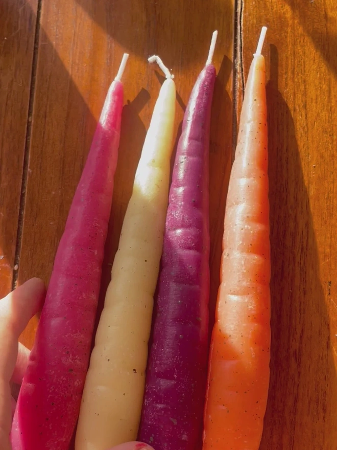 Rainbow Carrot Candles (Pack Of 8)