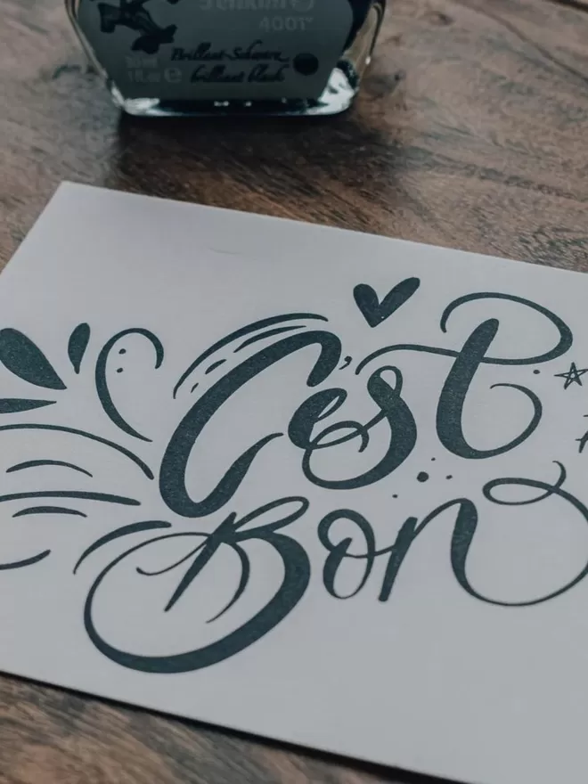 C'est Bon Letterpress Greeting Card