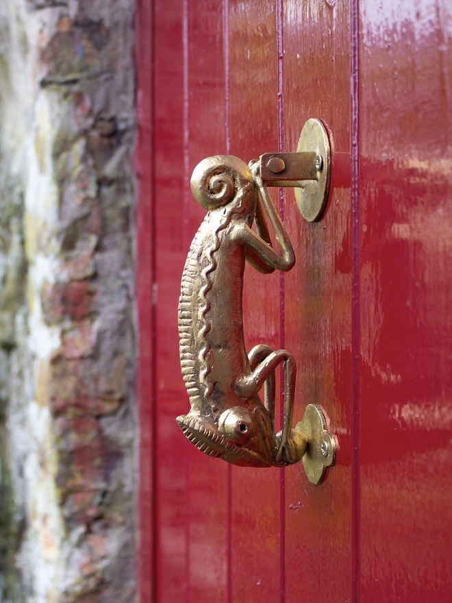 Ghanaian Ashanti Brass Door Knocker 'Chameleon'