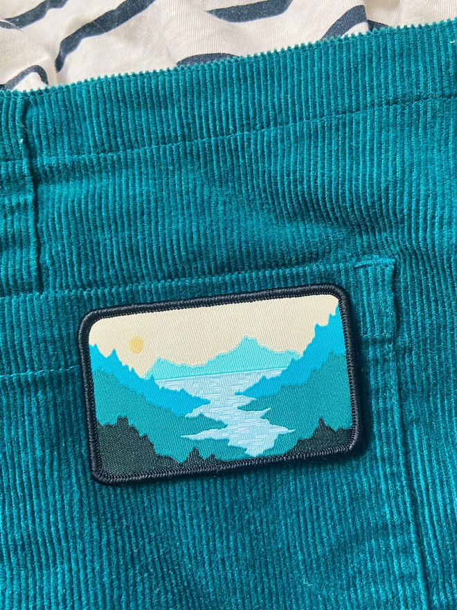 Misty mountains iron on patch