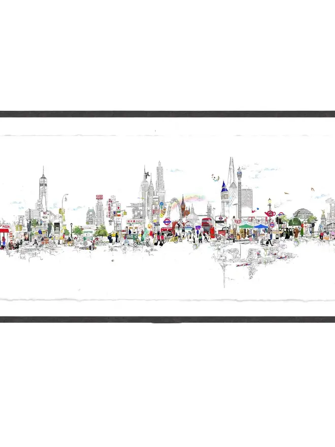 London To New York Panoramic View 2022 Print