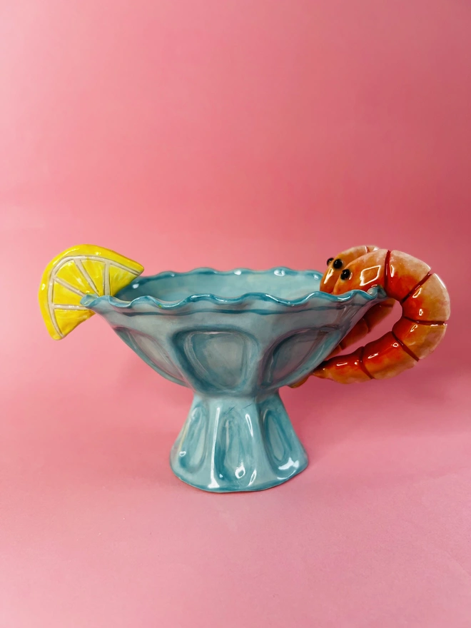 Turquoise Shrimp Cocktail Bowl