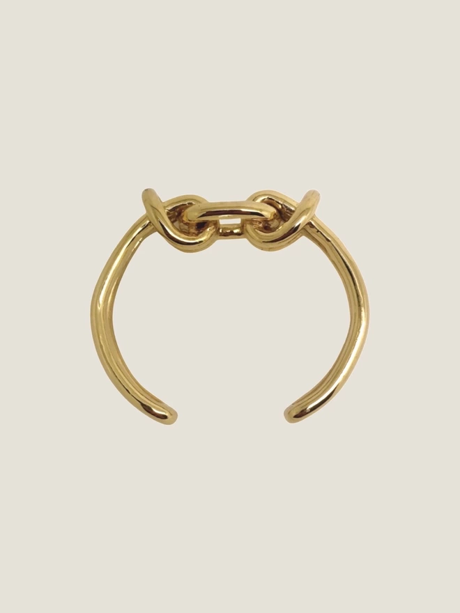 Chain link gold cuff