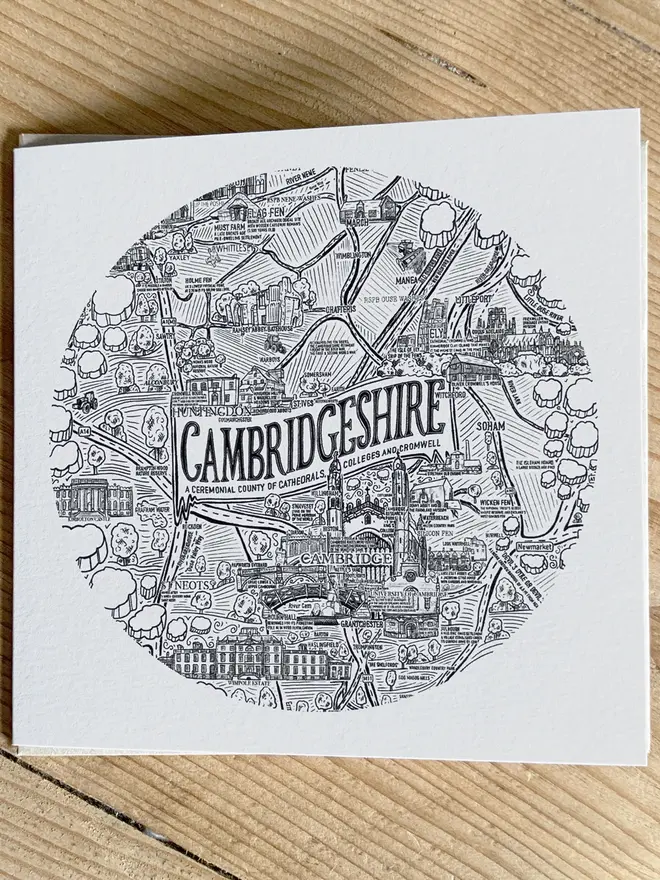 Cambridgeshire greetings card
