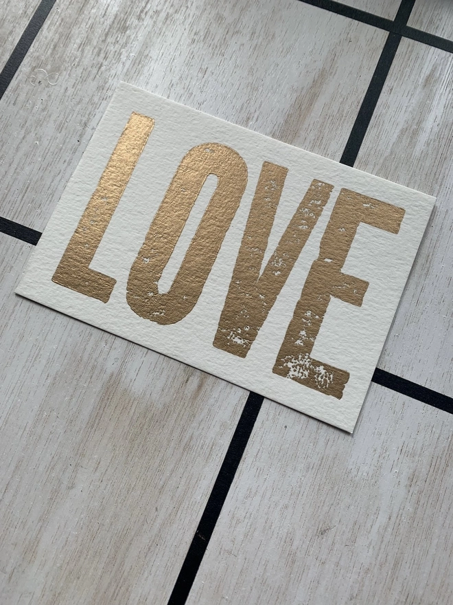 'Love' Original Letterpress Print 