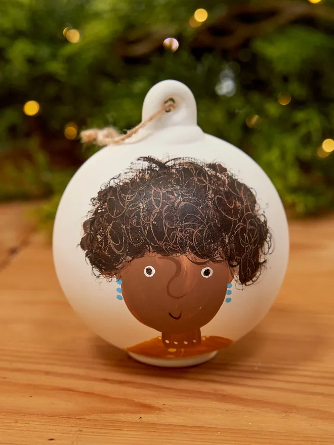 Personalised portrait Christmas tree decoration