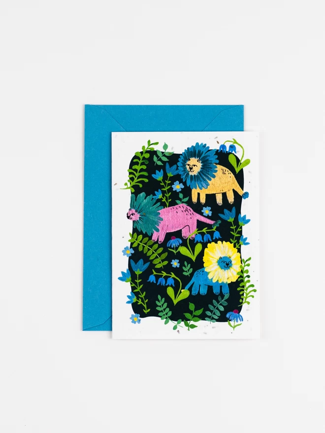 Flower Lions Plantable Card