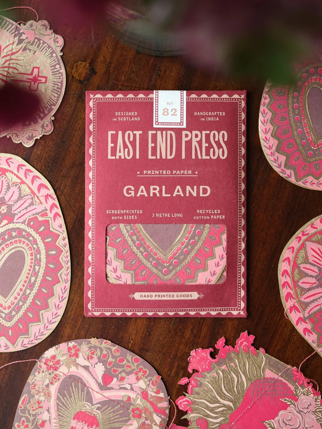 Saint Valentine Heart Sewn Garland