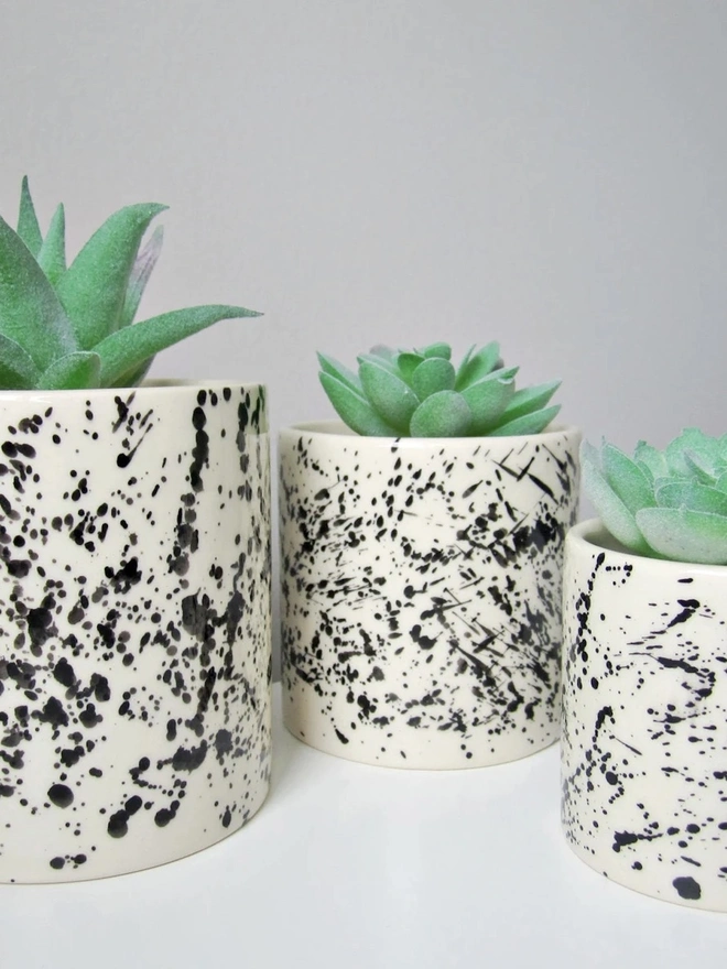 Set of 3 Splatter Plant Pots