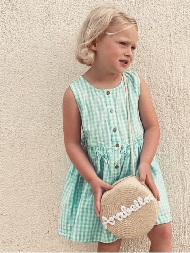 Personalised Rattan Bag And Straw Hat Set