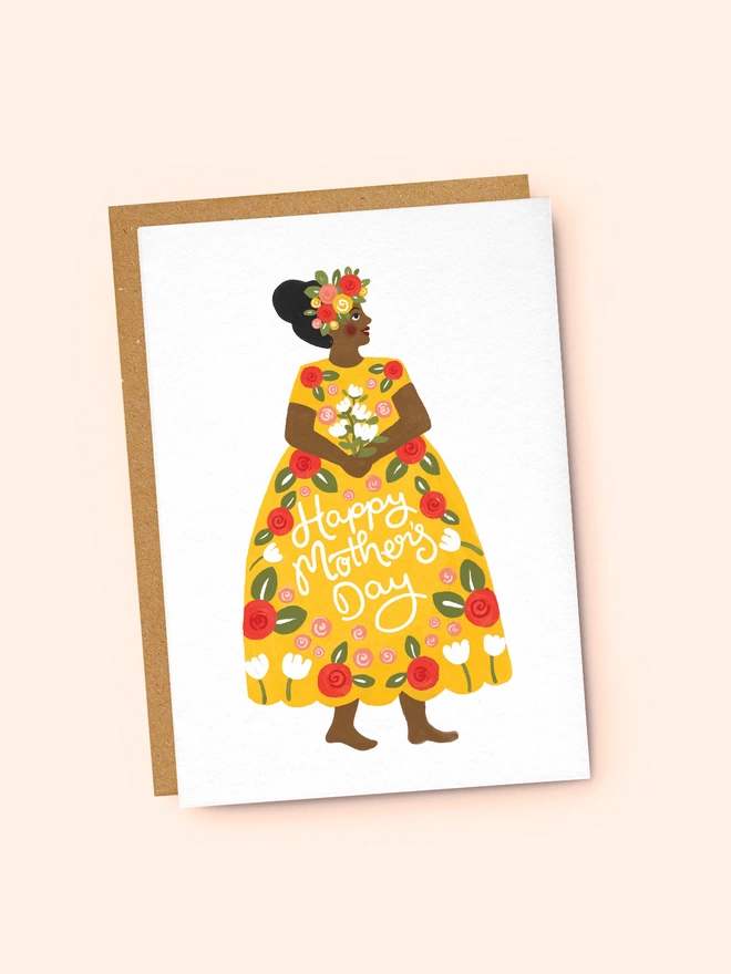 mothers day yellow dress card