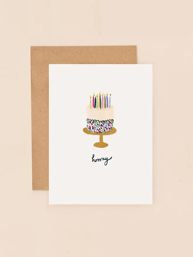 birthday cake hooray mini card