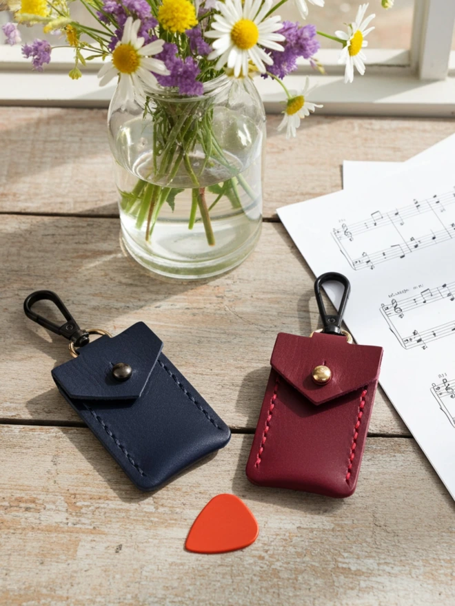Blue and Red Leather Coin holder