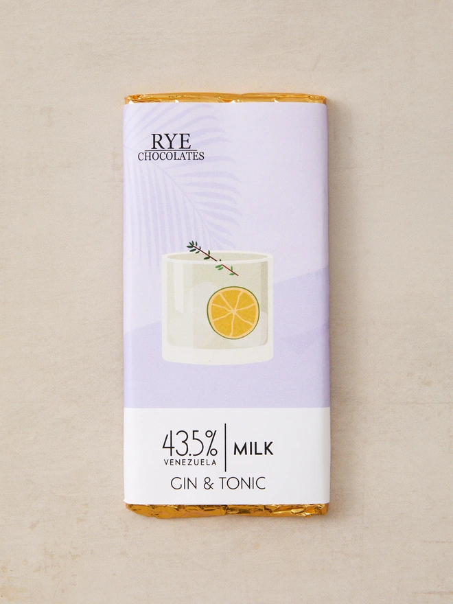 Gin & Tonic Milk Chocolate Bar - 43.5% Venezuelan