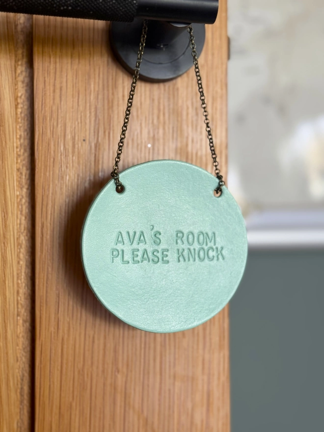 Mint Leather door Hanger