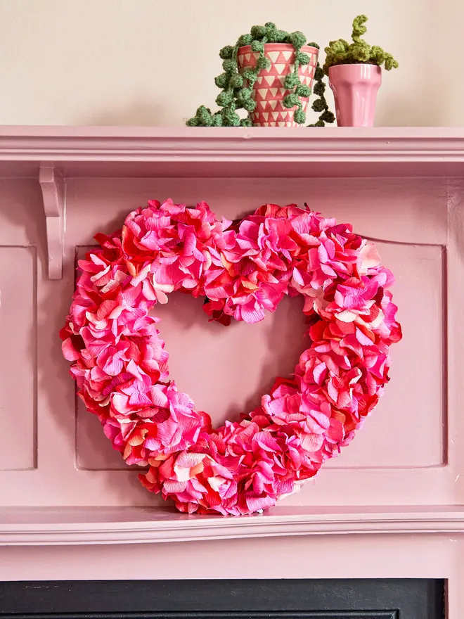 Pink heart wreath