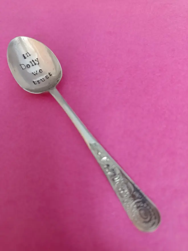 'Cup Of Ambition, What Would Dolly Do?' Vintage Spoon