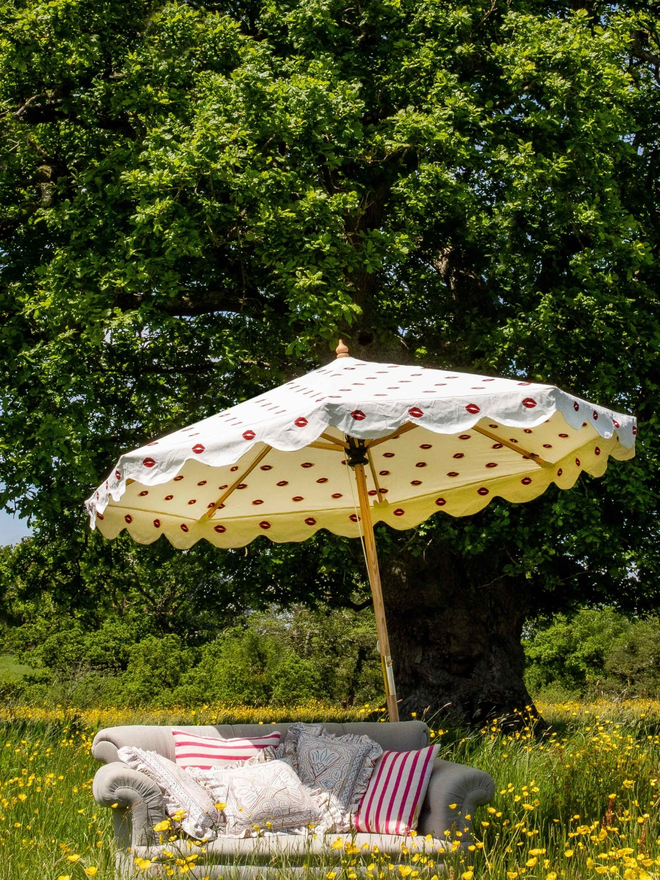 red lip print 'Kiss' Octagonal Garden Parasol