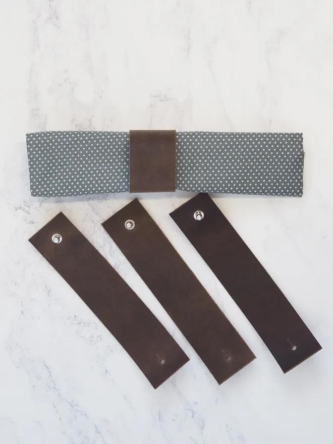 dark brown leather napkin rings