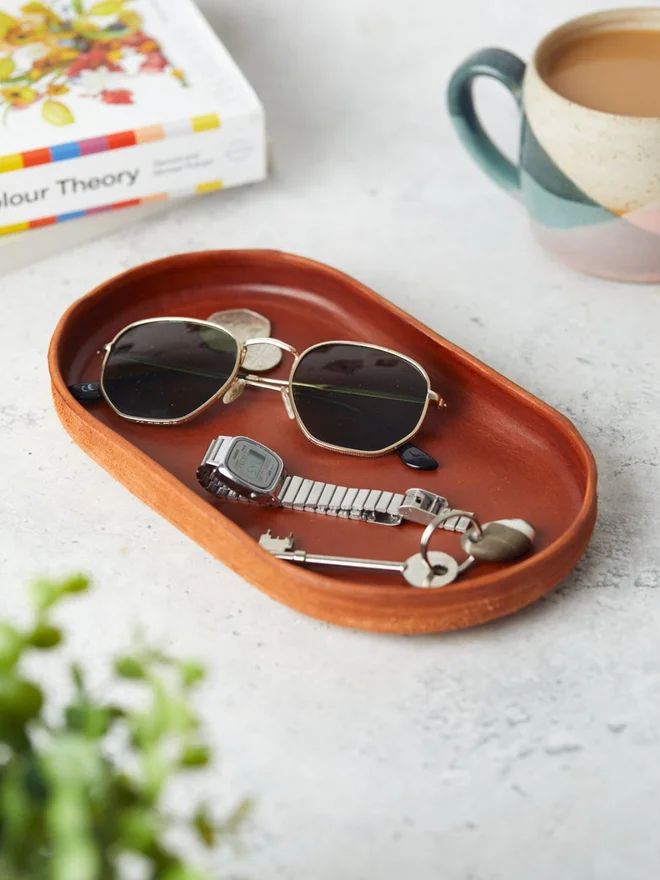 Cognac Pill Shape Tray