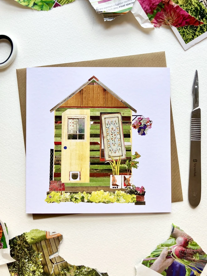 Wonky Garden Shed Card