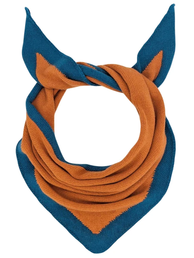 oag & teal block lambswool triangle scarf