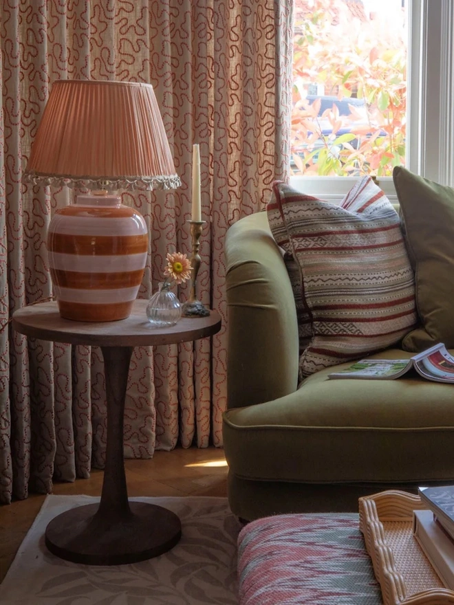 Gathered Silk Shade Lampshade With Tassels