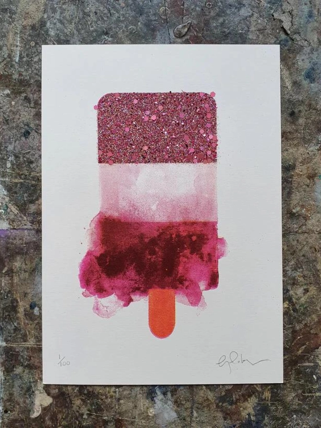 Mini Fab Candy Glittered Screen Print