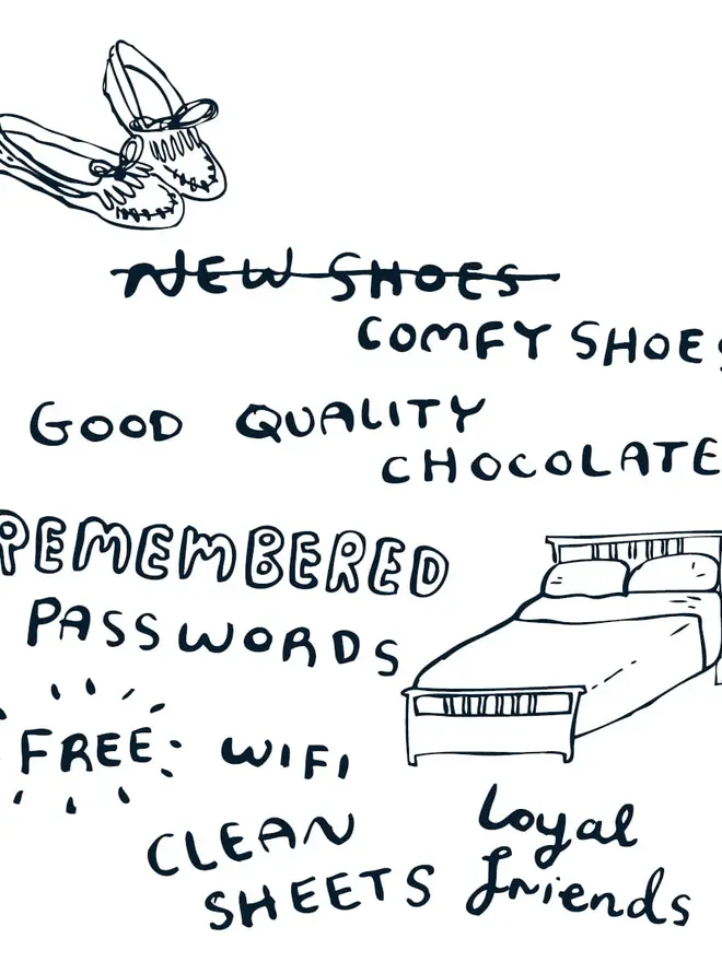 Record of good things close up illustrations