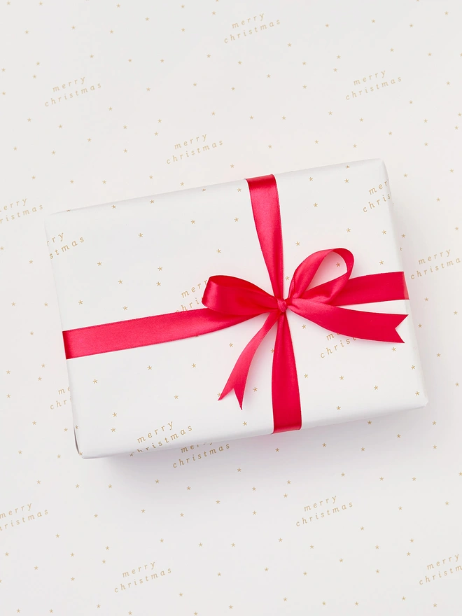 minimal christmas wrap ecru