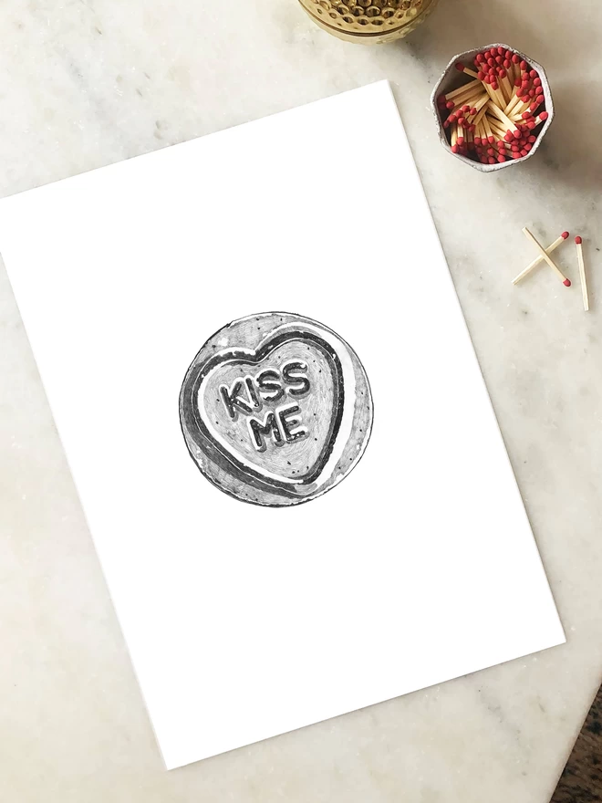 Kiss me art print