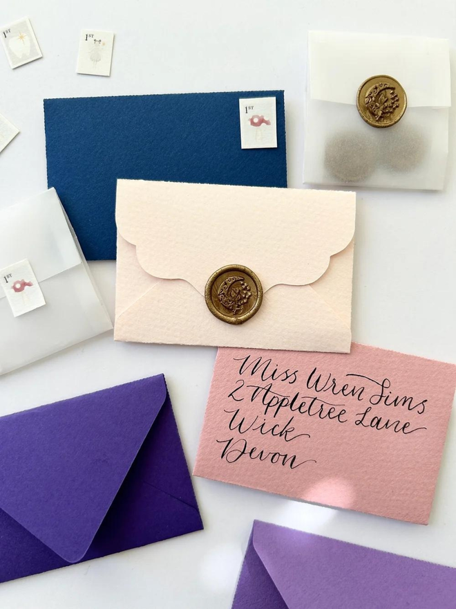 coloured envelopes for fairy letter writing