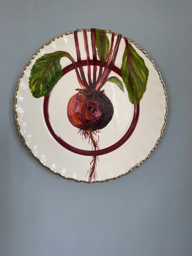 beetroot painting on plate