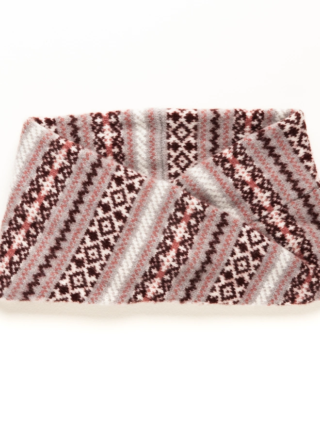 Grey, Pink and Maroon Neck Warmer