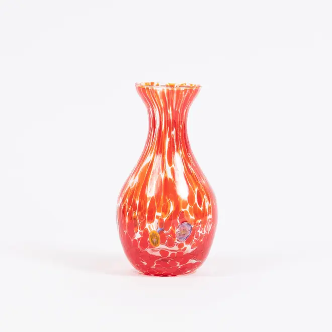 calla curved vase in red