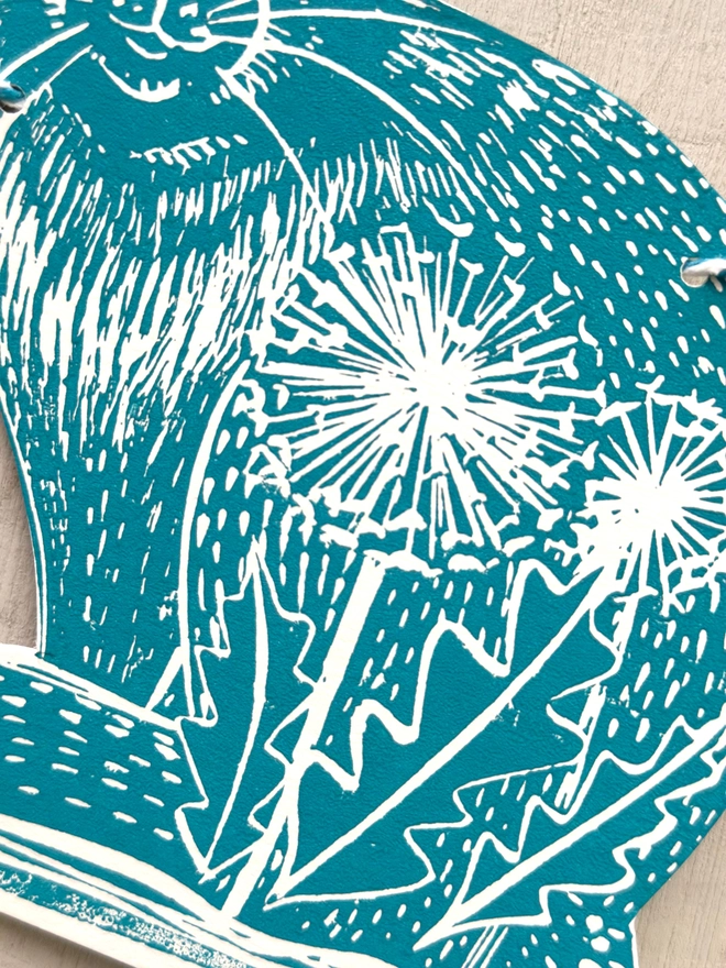 Folk Art Rabbit Garland Hand Printed Linocut Bunting 