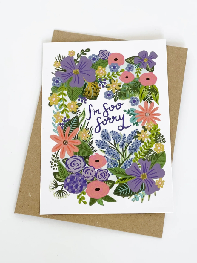 floral so sorry sympathy card