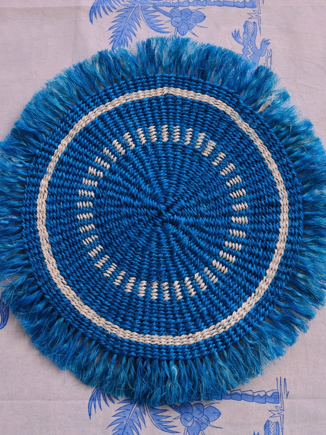 aarven woven placemat blue