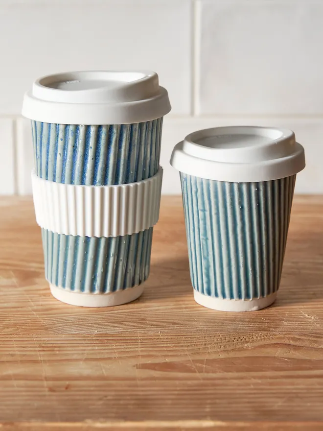 Ceramic blue coffee cup