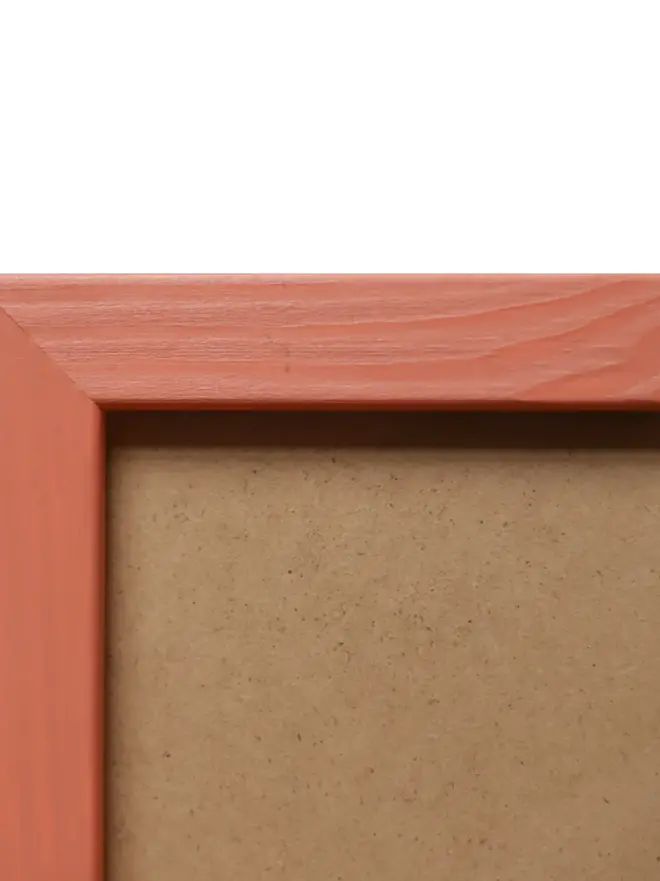 terracotta empty flat wood picture frame