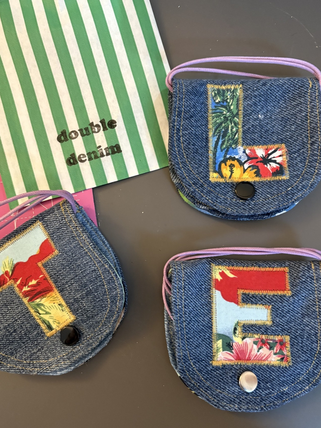 Denim Neck Cord Coin Purse