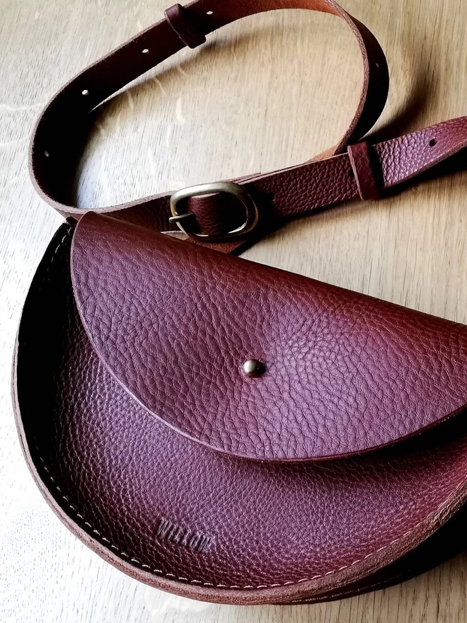 Tan leather handmade bag