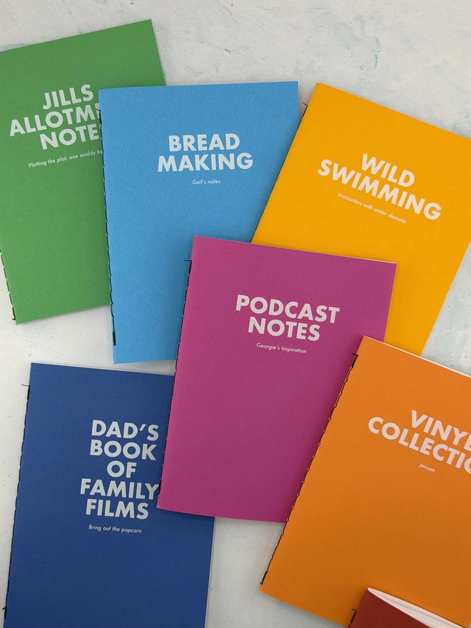 colourful personalised pocket notebooks