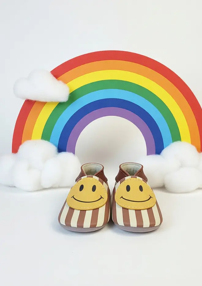 smiley brown stripe inch blue