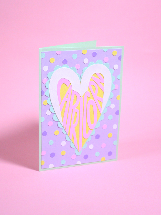 Handmade Star Sign Zodiac Collaged Cards Capricorn