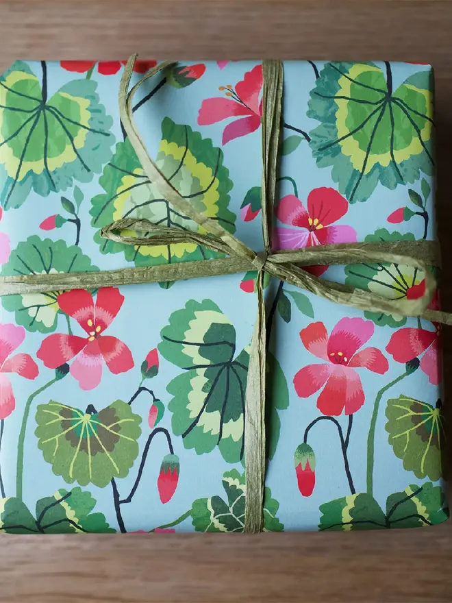 brie harrison geranium gift wrap