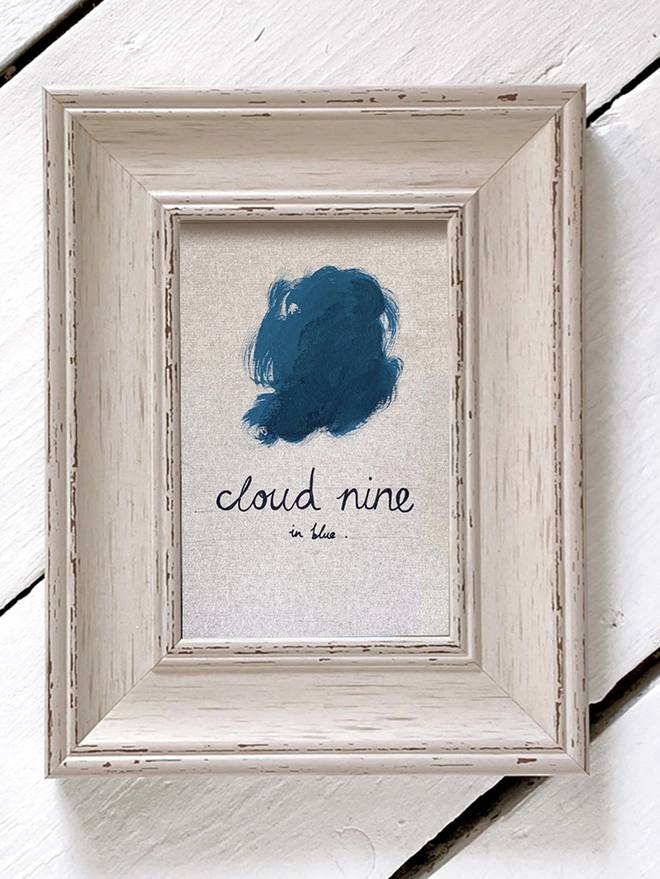 painting of blue cloud in frame
