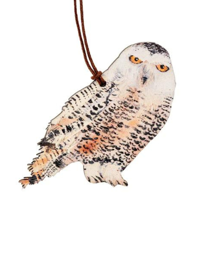 Snowy Owl Wooden Decoration
