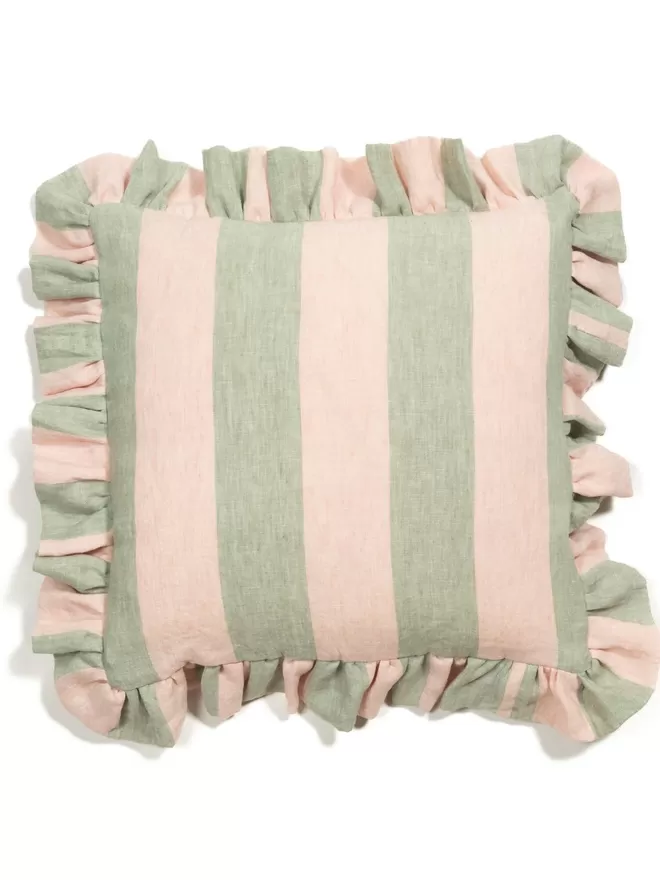 Ruffle Cushion in 'Gelato' front view of the cushion