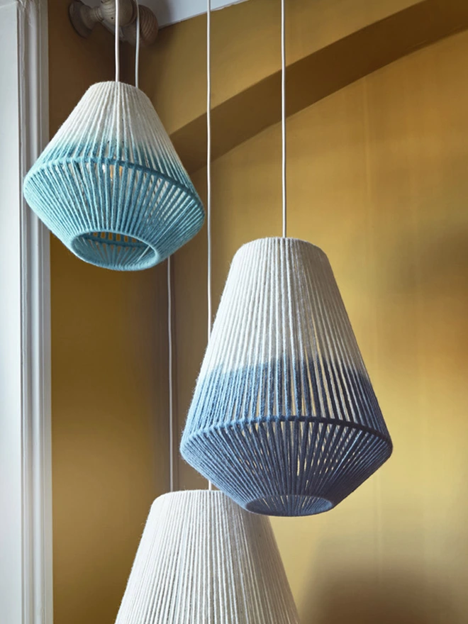 Geometric Aqua pendant lampshade
